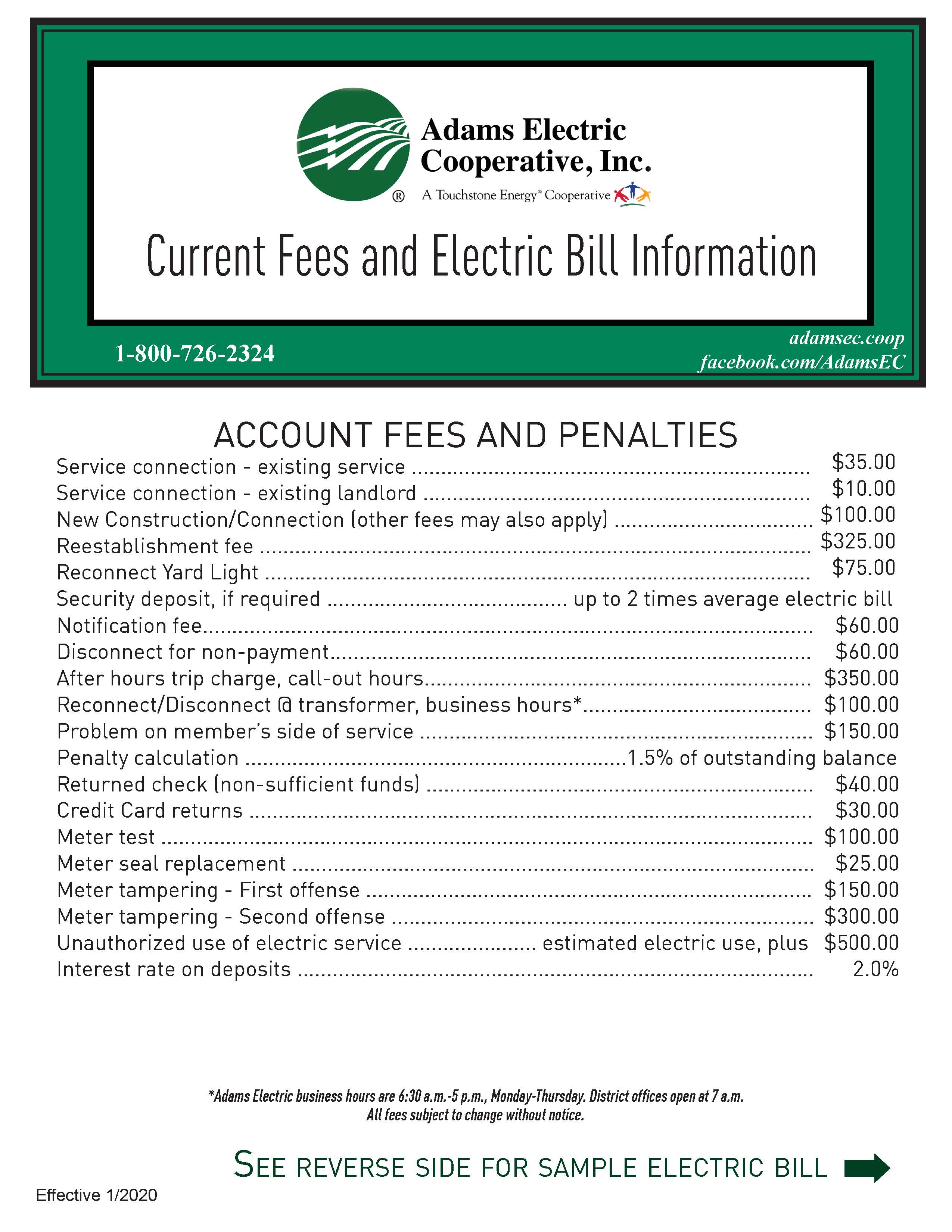 Current Fees